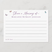 Share Memory Bloemen Vlinder Viering van het Leven Informatiekaartje (Voorkant)