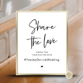Share The Love, Huwelijkshashtag, Zwart-wit Poster