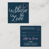Share the love kraft script typography referral ca vierkante visitekaartje (Voorkant / Achterkant)