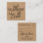 Share the love kraft script typography referral ca vierkante visitekaartje (Voorkant / Achterkant)