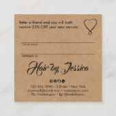 Share the love kraft script typography referral ca vierkante visitekaartje (Achterkant)