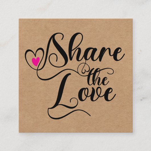 Share the love script typography referral card contactkaartje (Voorkant)
