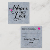 Share the love script typography referral card vierkante visitekaartje (Voorkant / Achterkant)