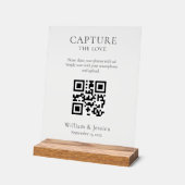 Share Wedding Photos With QR Code Acryl Bord (Hoek)