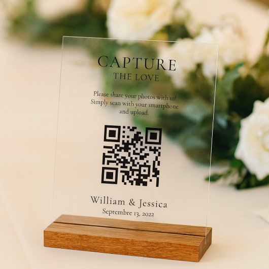 Share Wedding Photos With QR Code Acryl Bord