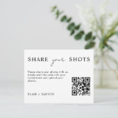 Share Your Shots QR Code Share the Love Wedding Feestdagenkaart (Staand voorkant)