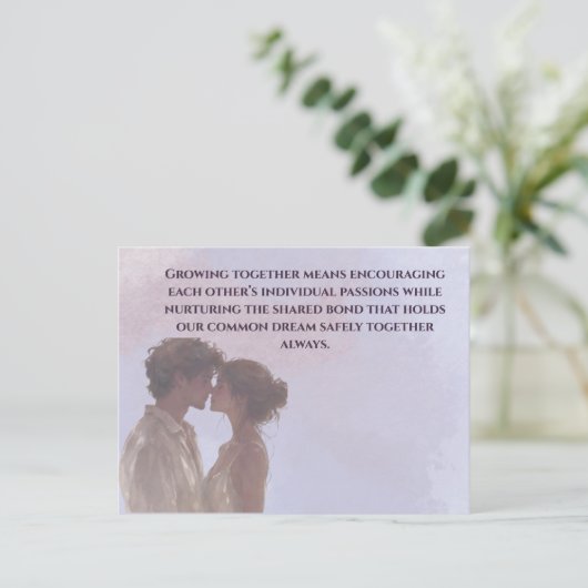 Shared Future & Growth Love Quote Postcard | Build Briefkaart (Staand voorkant)