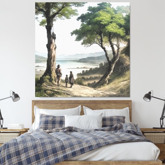 Shared Horizon Canvas Afdruk (Insitu (Slaapkamer))