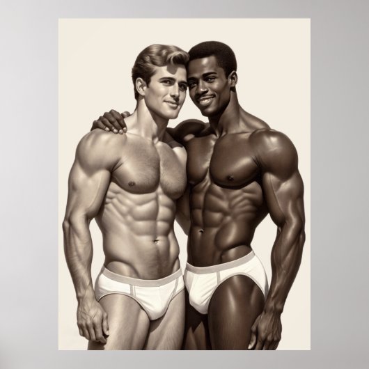 Shared Radiance: A Golden Age Duo Embracing Poster (Voorkant)