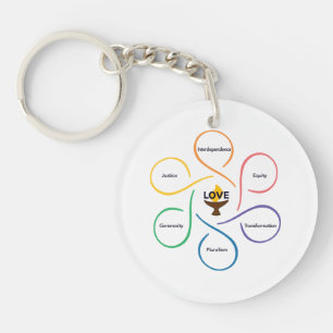 Shared Values Flower - Unitarian Universalist Flow Sleutelhanger