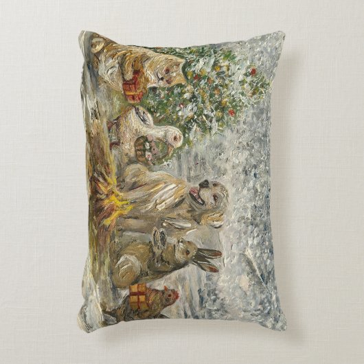 Shared Warmth Whimsical Farmhouse Animals Campfire Accent Kussen (Voorkant(Verticaal))