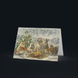 Shared Warmth Whimsical Farmhouse Animals Campfire Kaart<br><div class="desc">This greeting card features a dog,  cat,  rabbit,  and duck gathered around a cozy campfire on a peaceful farm decorated for Christmas. The warm,  festive scene is perfect for holiday greetings,  Christmas messages,  or thinking-of-you notes. A sweet card for animal lovers.</div>