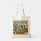 Shared Warmth Whimsical Farmhouse Animals Campfire Tote Bag (Achterkant)