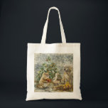 Shared Warmth Whimsical Farmhouse Animals Campfire Tote Bag<br><div class="desc">This tote bag features a dog, cat, rabbit, and duck gathered around a cozy campfire on a peaceful farm decorated for Christmas. The warm and festive scene makes it perfect for animal lovers, fans of cute farm animals, and anyone who enjoys holiday and Christmas artwork. Great for everyday use, grocery...</div>