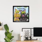 Sharedy Cats -Gekke en Tig Poster (Thuiskantoor)
