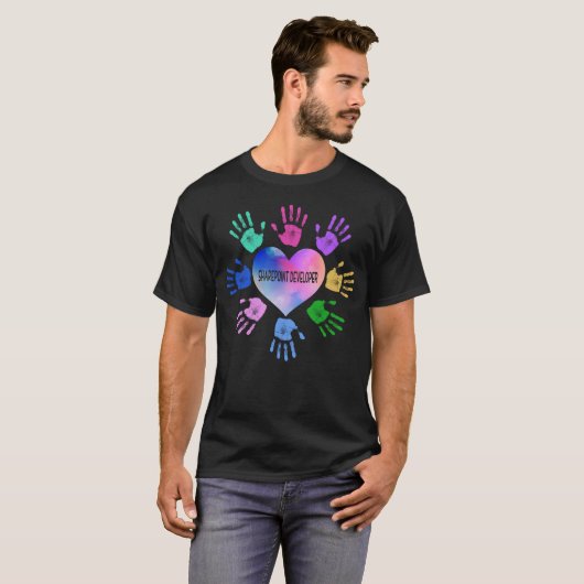 Sharepoint Developer Hand Heart T-shirt (Voorkant volledig)