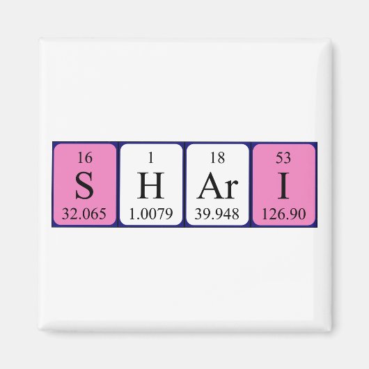 Shari periodieke table name magnet (Voorkant)