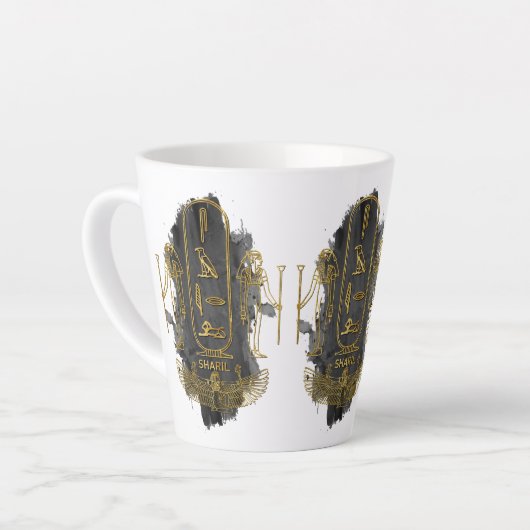 sharil jouw naam in het oude Egyptische hiëroglief Latte Mok (Linkerhoek)