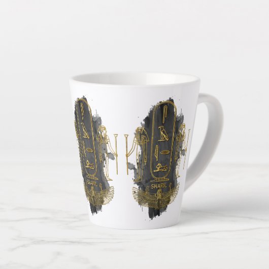 sharil jouw naam in het oude Egyptische hiëroglief Latte Mok (Rechterhoek)