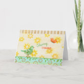 Sharing Bird en Butterfly Blank Wenskaart Kaart (Voorkant)