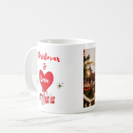 Sharing Christmas Love Photo Customizable Mug  Koffiemok (Voorkant links)