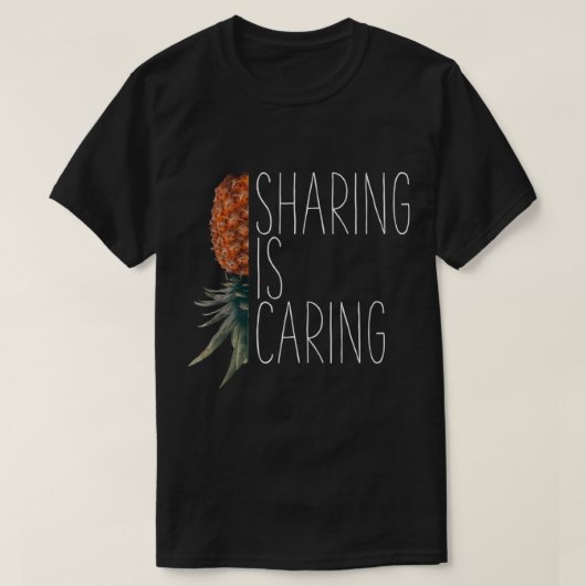 Sharing Is Caring Pineapple Art T-shirt (Design voorkant)