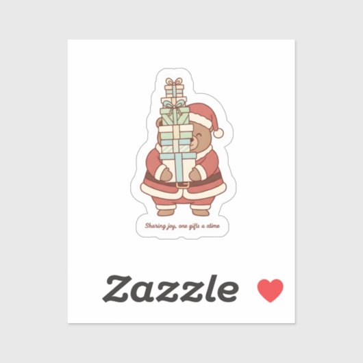 Sharing Joy Christmas Sticker | Cute Santa Gift  (Vel)
