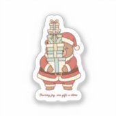 Sharing Joy Christmas Sticker | Cute Santa Gift  (Voorkant)