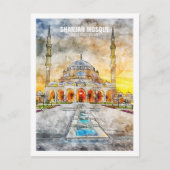Sharjah Moskee UAE Famous Travel Waterverf Sketch Briefkaart (Voorkant)