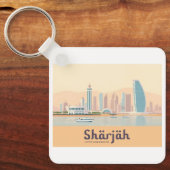 Sharjah UAE Pastel Travel Sleutelhanger (Voorkant)