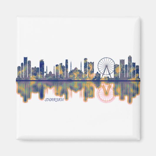 Sharjah UAE Skyline Magneet (Voorkant)