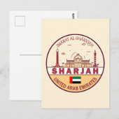 Sharjah United Arab Emirates City Skyline Emblem Briefkaart (Voorkant / Achterkant)