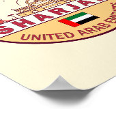 Sharjah United Arab Emirates City Skyline Emblem Poster (Hoek)