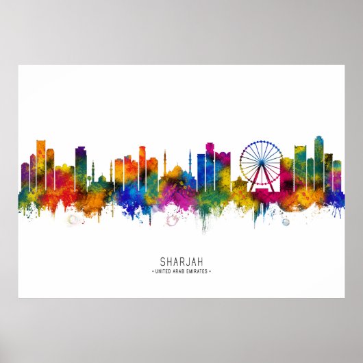 Sharjah VAE Silhouette Poster (Voorkant)
