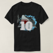 Shark 10th Birthday Boy 10 Ten Shark Theme Party T-shirt (Design voorkant)