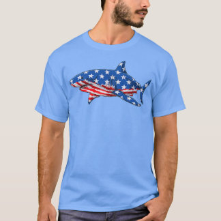 Shark 4 juli Funny American Patriotic USA T-shirt