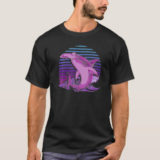 Shark 90s Retro Vaporwave Animal Hammerhead T-shirt