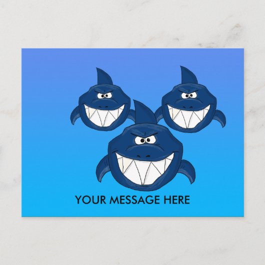 Shark-aanval Briefkaart (Voorkant)