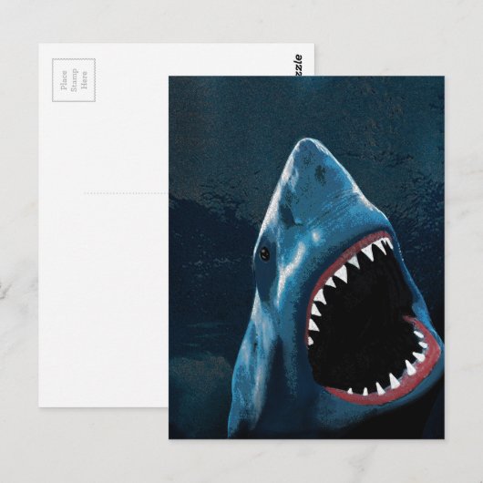 Shark-aanval Briefkaart (Voorkant / Achterkant)