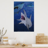 Shark-aanval Poster (Keuken)