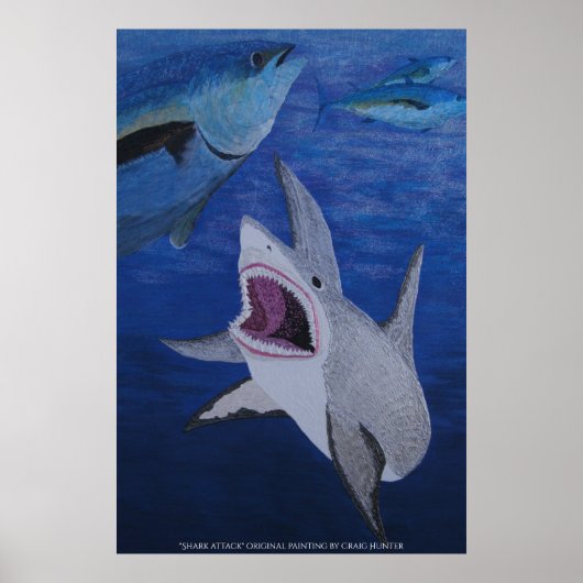 Shark-aanval Poster (Voorkant)