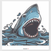 Shark-aanval Sticker (Vel)