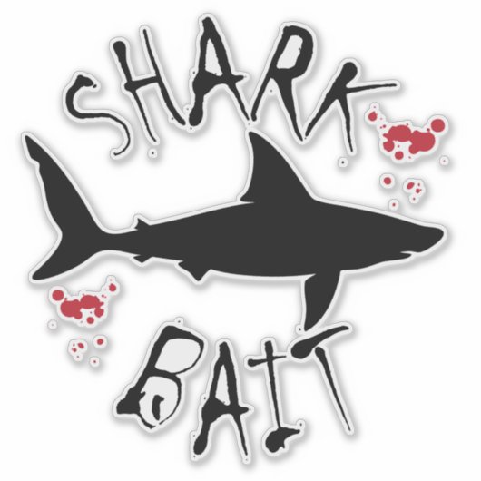 Shark aas Grappig Scuba Duiken Bloed Splatted Sticker (Voorkant)