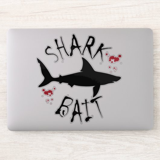 Shark aas Grappig Scuba Duiken Bloed Splatted Sticker (Computer)
