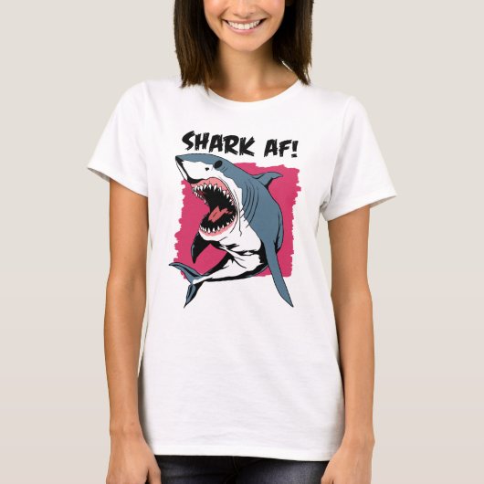 Shark AF! | Haaien Lovers Grafisch ontwerp | Haaie T-shirt (Voorkant)