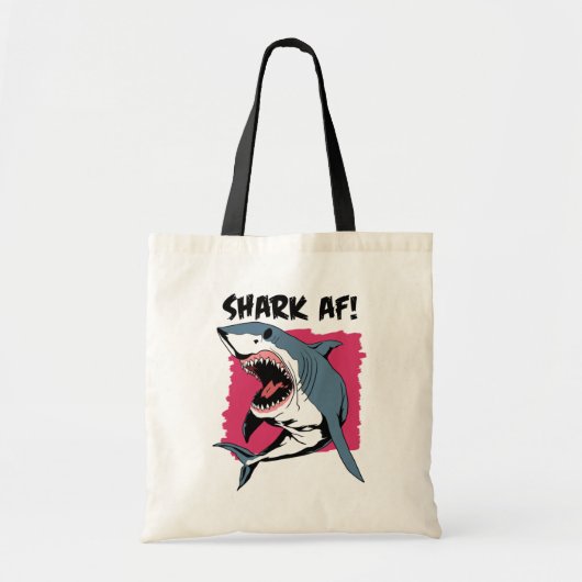Shark AF! | Haaien Lovers Grafisch ontwerp | Haaie Tote Bag (Voorkant)