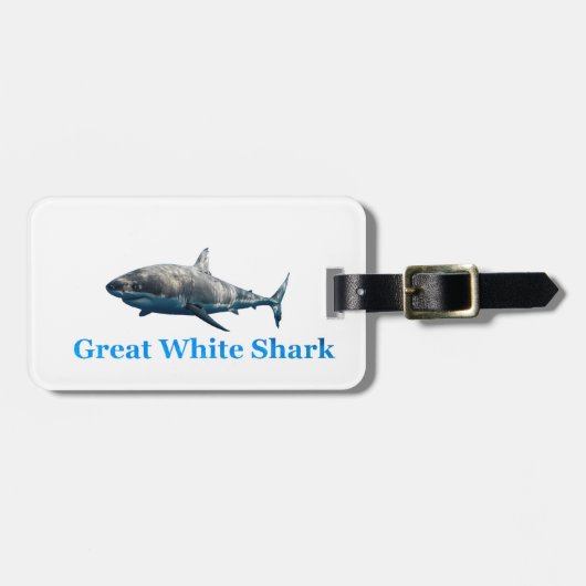 Shark afbeelding voor Bagage-Label-leer Bagagelabel (Voorkant horizontaal)