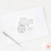 Shark Ahoy Ronde Sticker (Envelop)