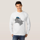 Shark als politieagent t-shirt (Voorkant volledig)