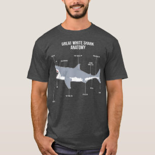 Shark Anatomy Great White Shark Ocean Animal T-shirt
